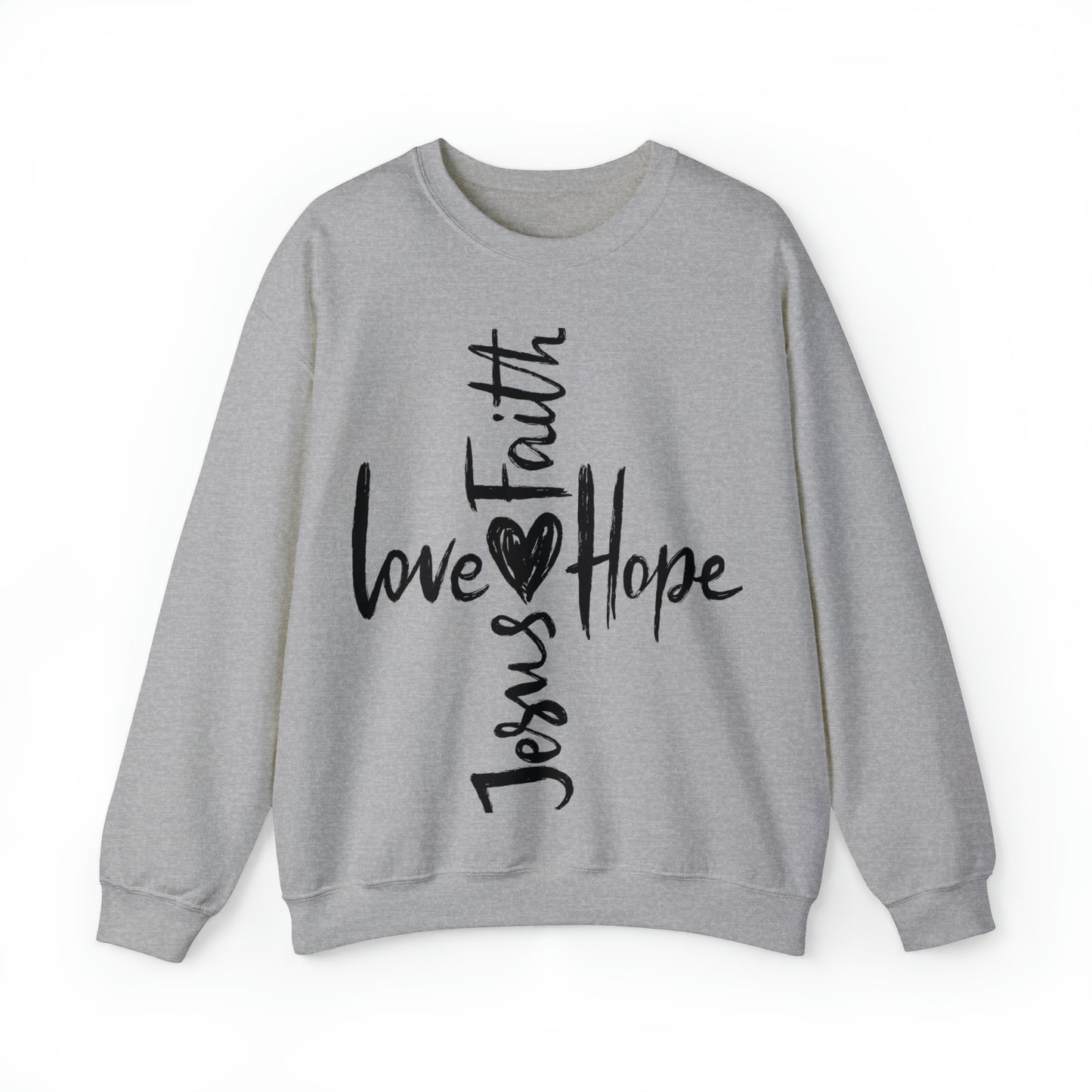 Peace Love Hope and Jesus Unisex Heavy Blend Crewneck Sweatshirt