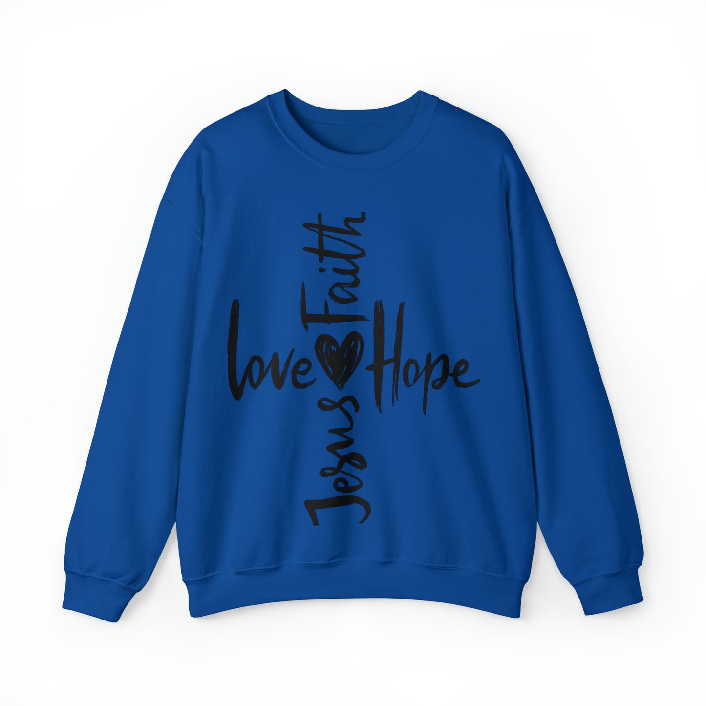 Peace Love Hope and Jesus Unisex Heavy Blend Crewneck Sweatshirt