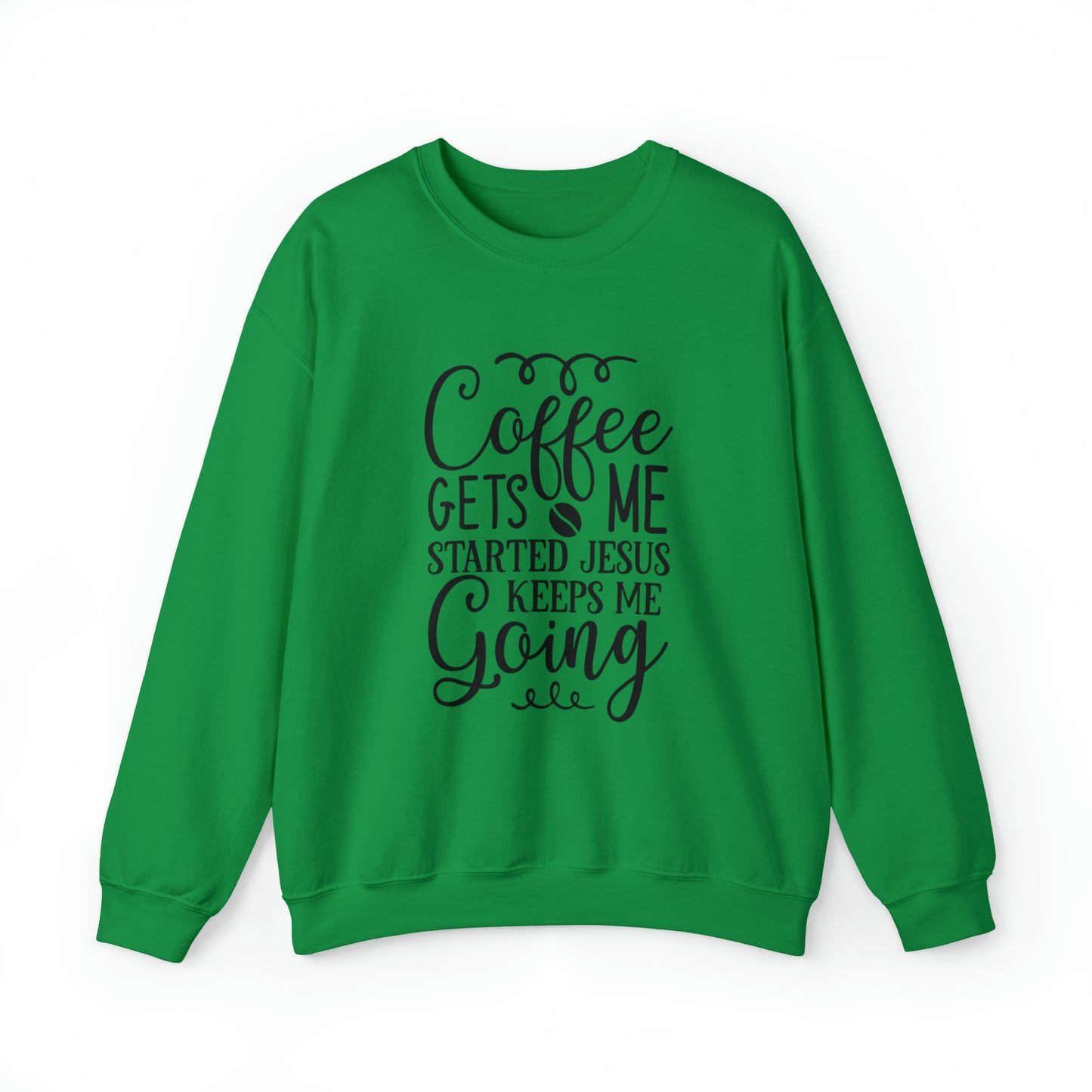 Caffeine Gets Me Going Jesus Keeps Me Going Unisex Heavy Blend Crewneck Sweatshirt