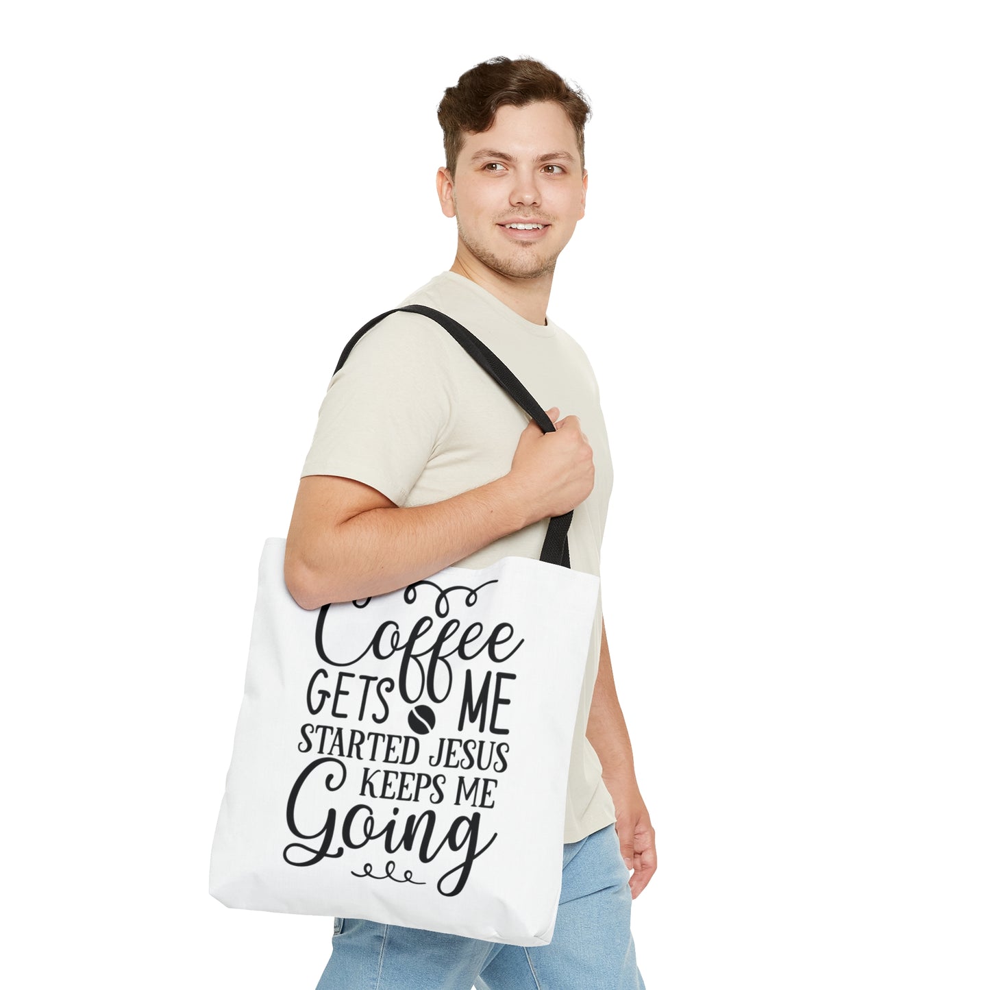 Jesus Keeps Me Going Tote Bag (AOP)