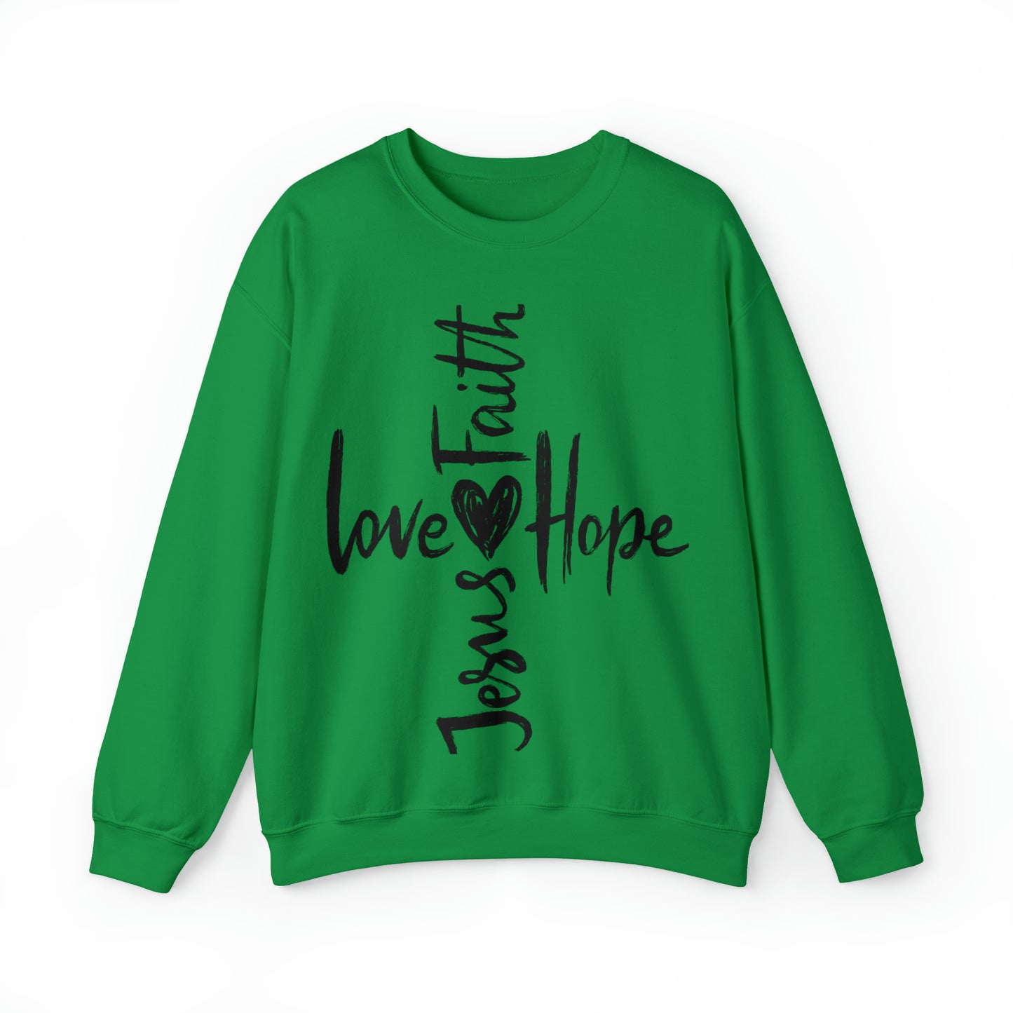 Peace Love Hope and Jesus Unisex Heavy Blend Crewneck Sweatshirt