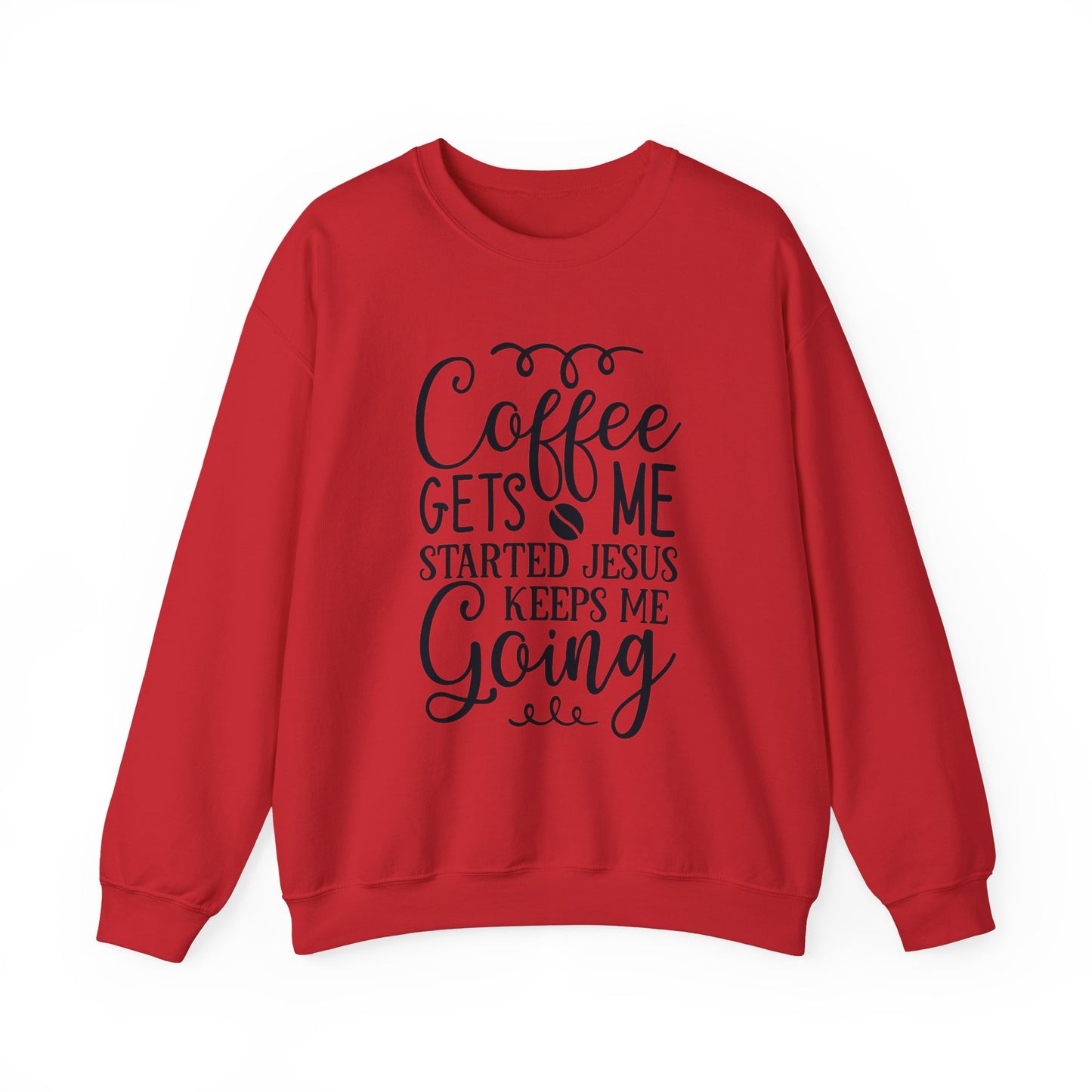 Coffee Gets Me Started Jesus Keeps Me Going Unisex Heavy Blend Crewneck Sweatshirt