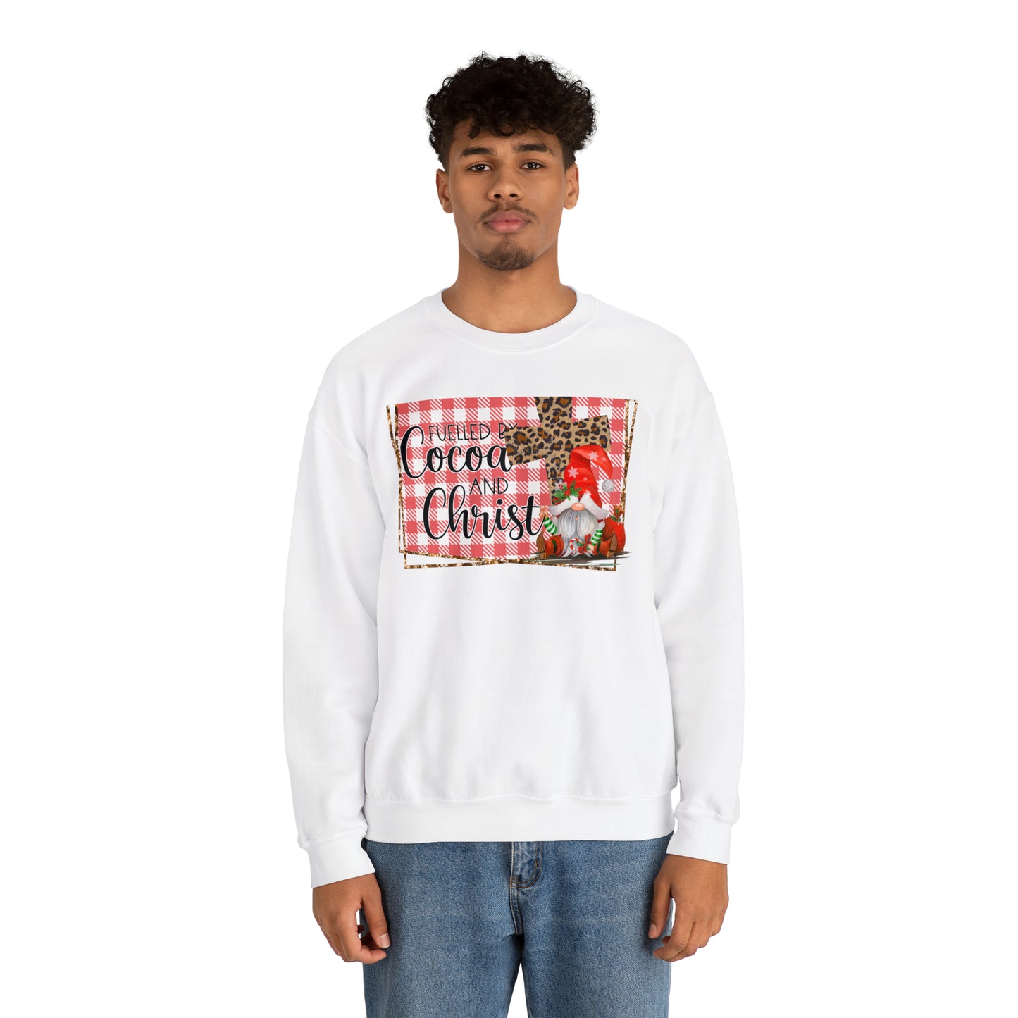 Fueled by Cocoa and Christ Unisex Heavy Blend Crewneck Sweatshirt