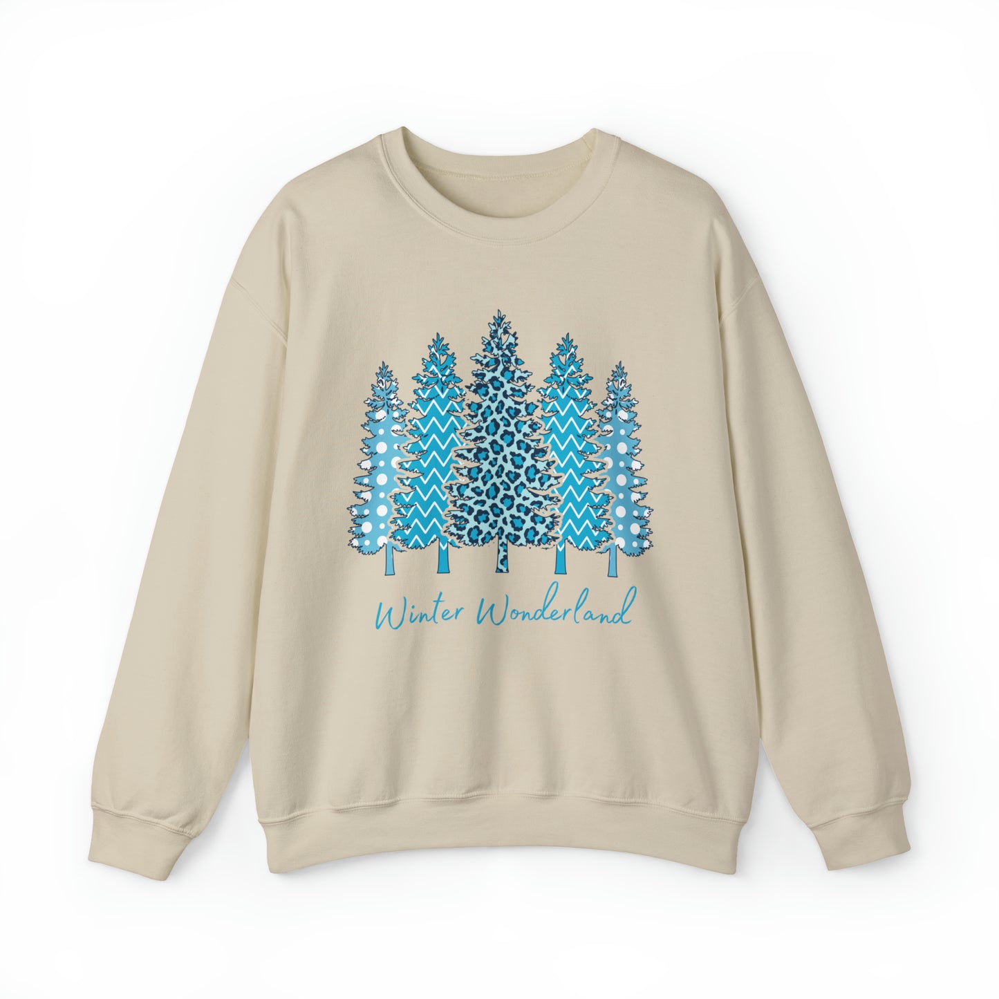 Winter Wonderland Blue Trees Unisex Heavy Blend Crewneck Sweatshirt