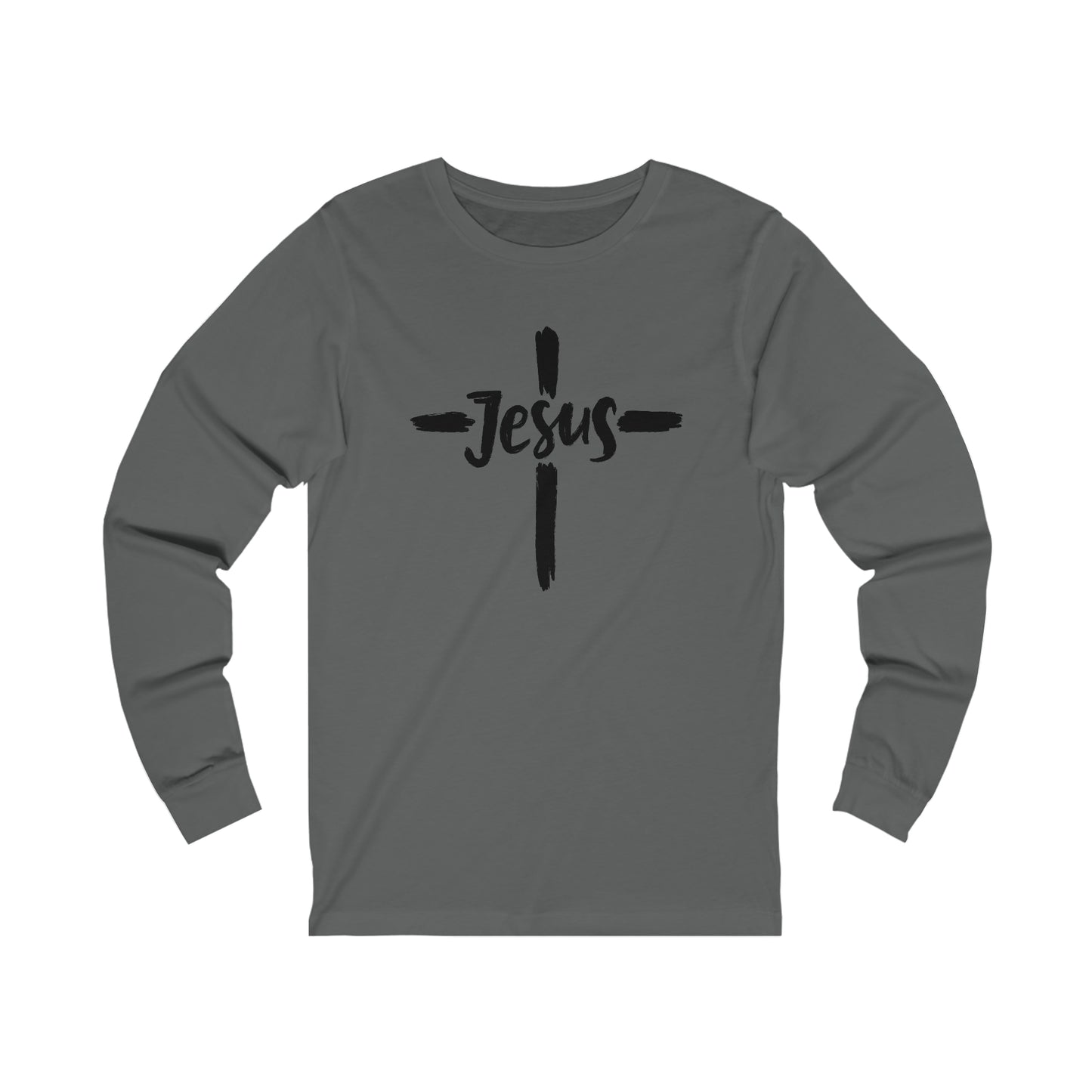 Jesus Paint-Streaked Cross Unisex Jersey Long Sleeve Tee