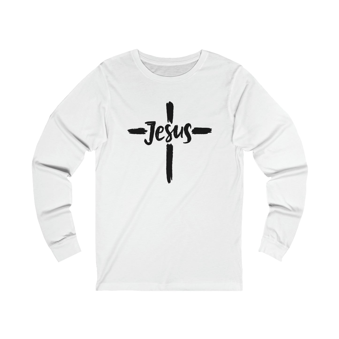 Jesus Paint-Streaked Cross Unisex Jersey Long Sleeve Tee